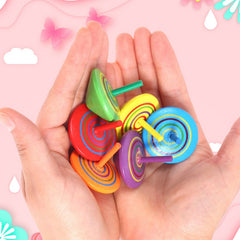 Wooden Gyroscope Toy Classic Spinning Tops Toys for Kids Adult Relief Stress