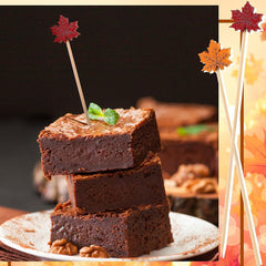 50pcs Bamboo Cocktail Picks for Drinks & Appetizers, Autumn Party Decorations