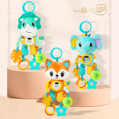Plush Animal Car Seat Toy with Wind Chime