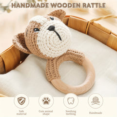 Crochet Animal Rattles Baby Knitting Soothing Toys