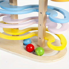 Wooden Marble Run Track Set for Kids