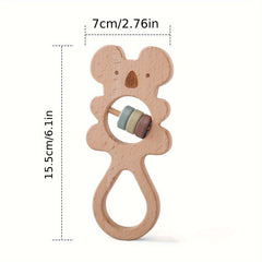 Koala Wooden Hand Rattle Early Learning Chewable Toy for Kids