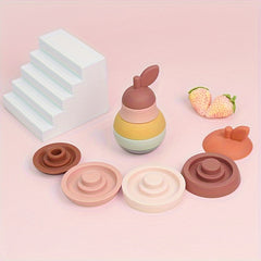 Silicone Stacking Toys Fruit Building Blocks Nesting Toys Colorful Stack Block