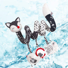 Soft Plush Fox Teething Toy with Rattle & Durable Chewable Teether