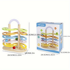 Wooden Marble Run Track Set for Kids