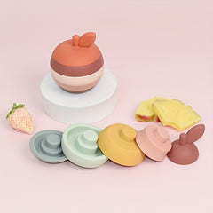 Silicone Stacking Toys Fruit Building Blocks Nesting Toys Colorful Stack Block