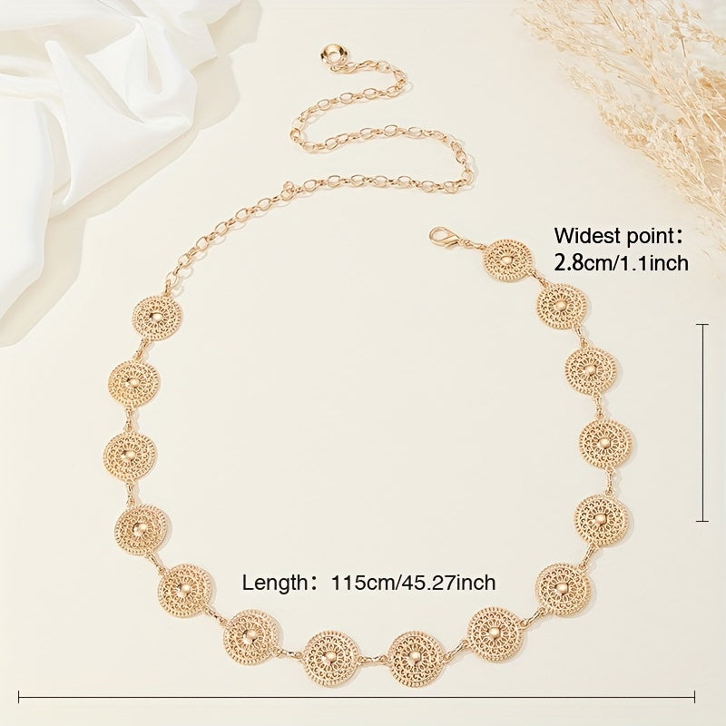 Boho Hollow Out Waist Chain Decorative Belly Chain Dress Girdle