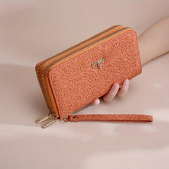 Large Vintage Clutch Purse Wristlet Wallet Zipper Card Case