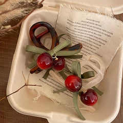 Retro Cherry Hair Claw Clip for Women Girls