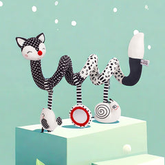 Soft Plush Fox Teething Toy with Rattle & Durable Chewable Teether