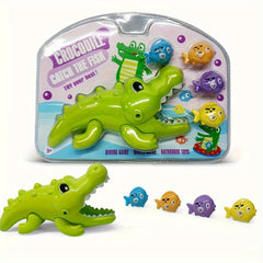 Interactive Crocodile Bath Toy with 4 Mini Fish Fun Bathroom Play Set