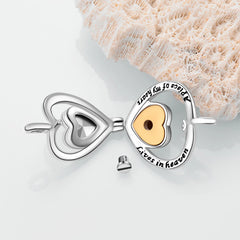 Heart Crystal Urn Pendant Necklace- A piece of my heart Lives in heaven