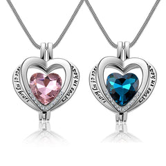 Heart Crystal Urn Pendant Necklace- A piece of my heart Lives in heaven