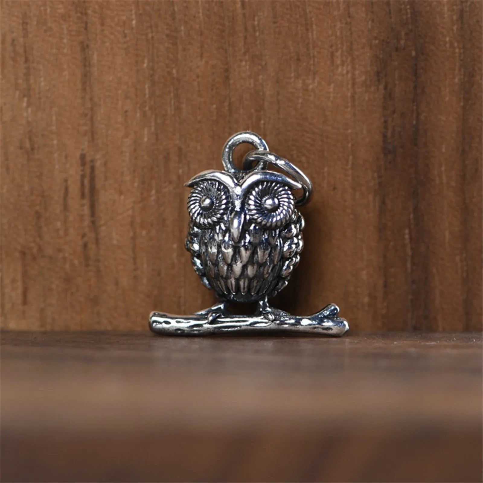 Sterling Silver Owl Pendant Small Animal Bird Necklace