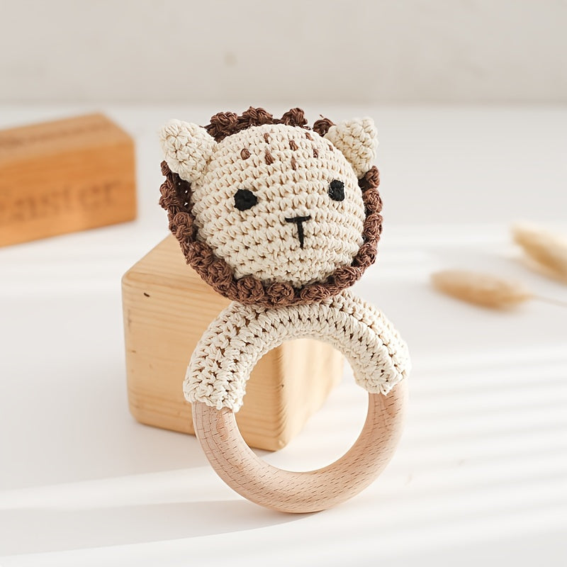 Crochet Animal Rattles Baby Knitting Soothing Toys