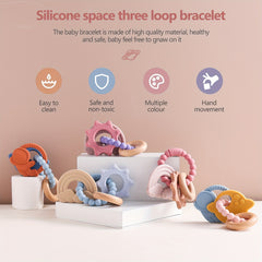 Silicone Space Three Loop Bracelet Teething Toy