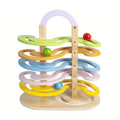Wooden Marble Run Track Set for Kids