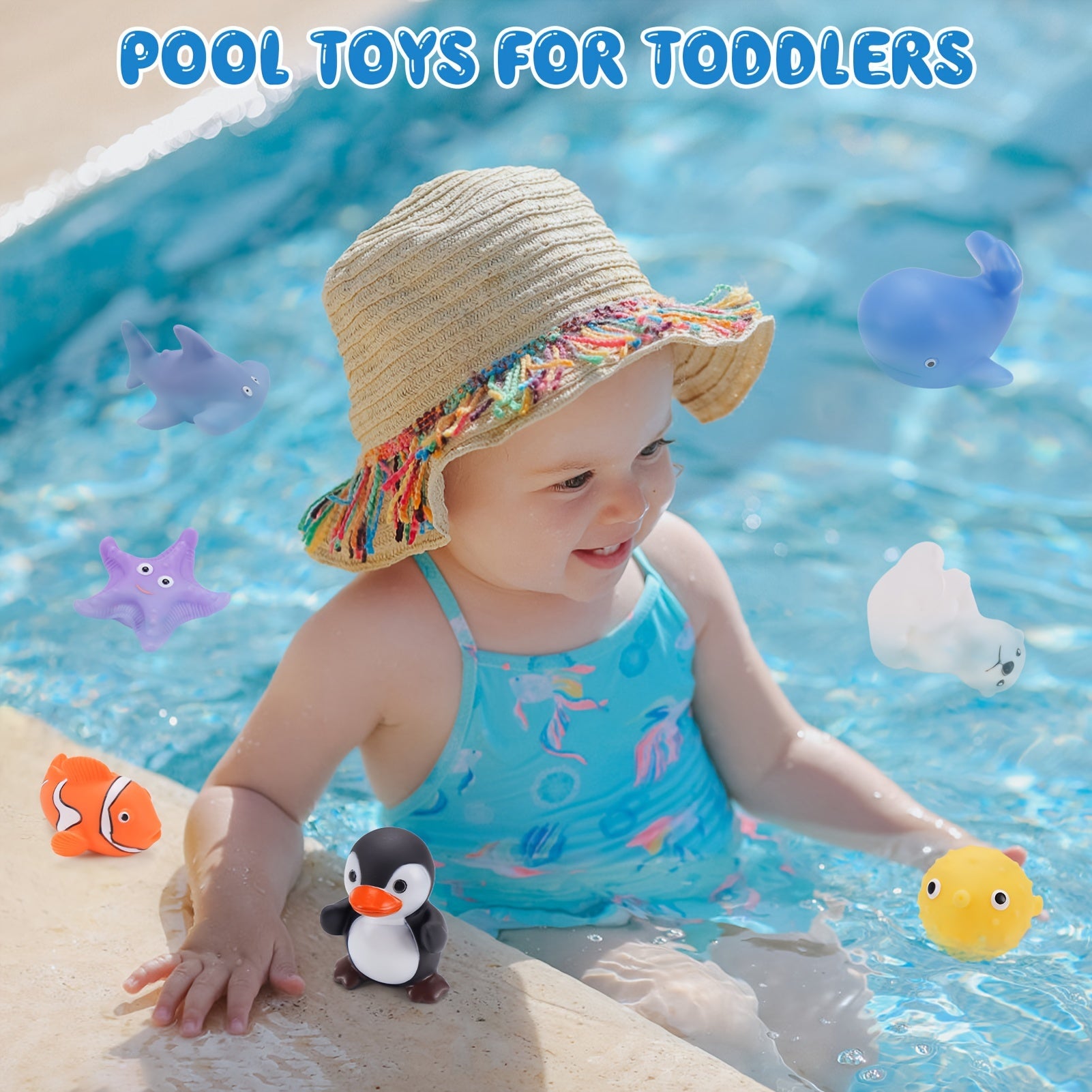 18pcs Ocean Animal Bath Toys for Kids 1-3 Years Old