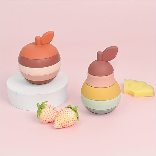 Silicone Stacking Toys Fruit Building Blocks Nesting Toys Colorful Stack Block