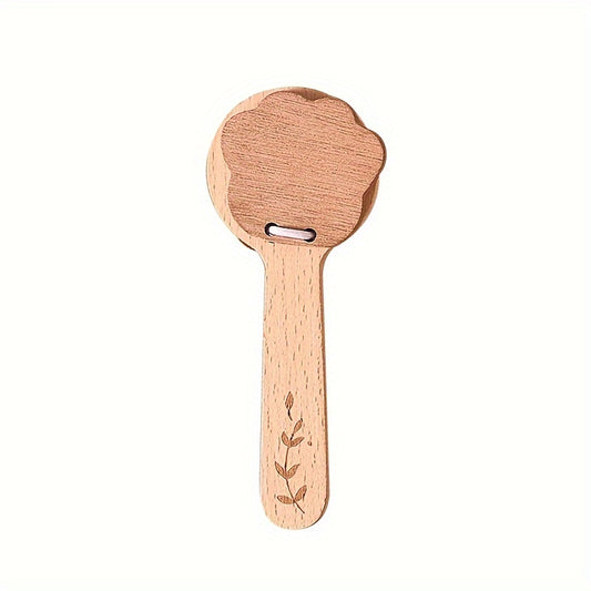 Wooden Bear Shaped Baby Rattle Bell Toy