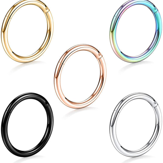 1PC Surgical Steel Hinged Nose Rings Hoop Ring Sleeper Lip Ear Nose Body Piercin