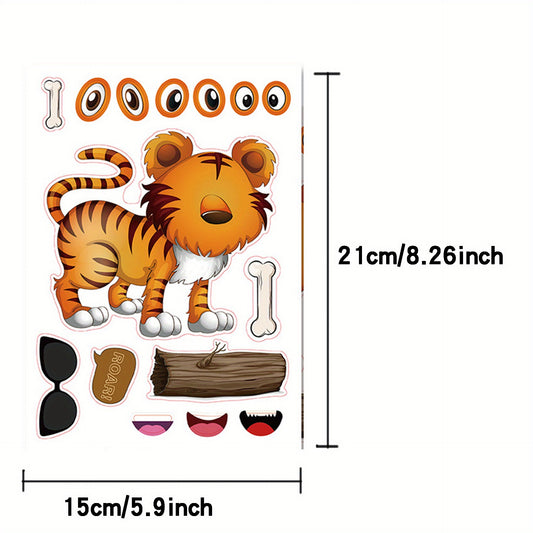 Zoo Animal DIY Stickers Set - Cartoon Puzzle Decoration