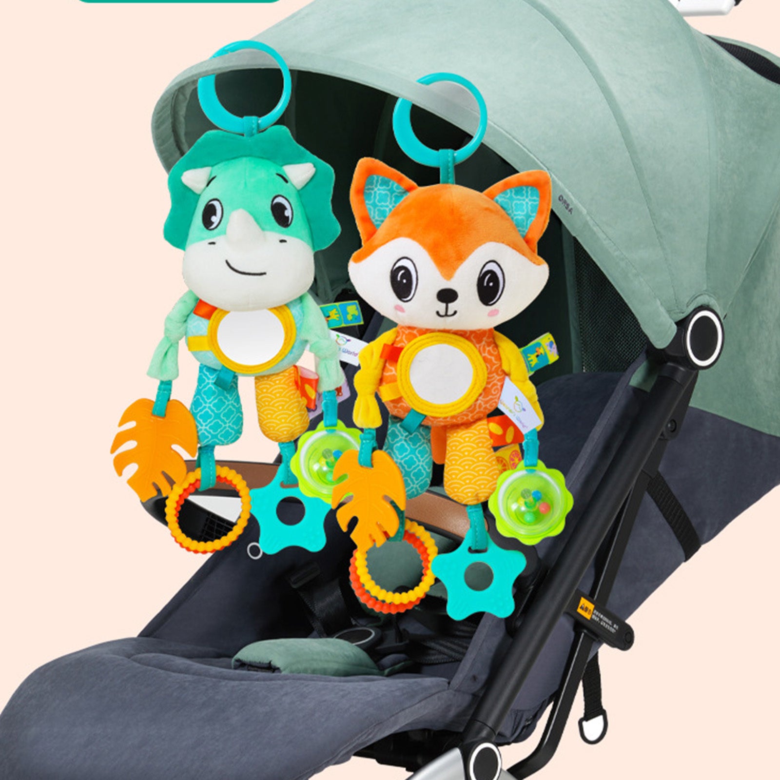 Plush Animal Car Seat Toy with Wind Chime