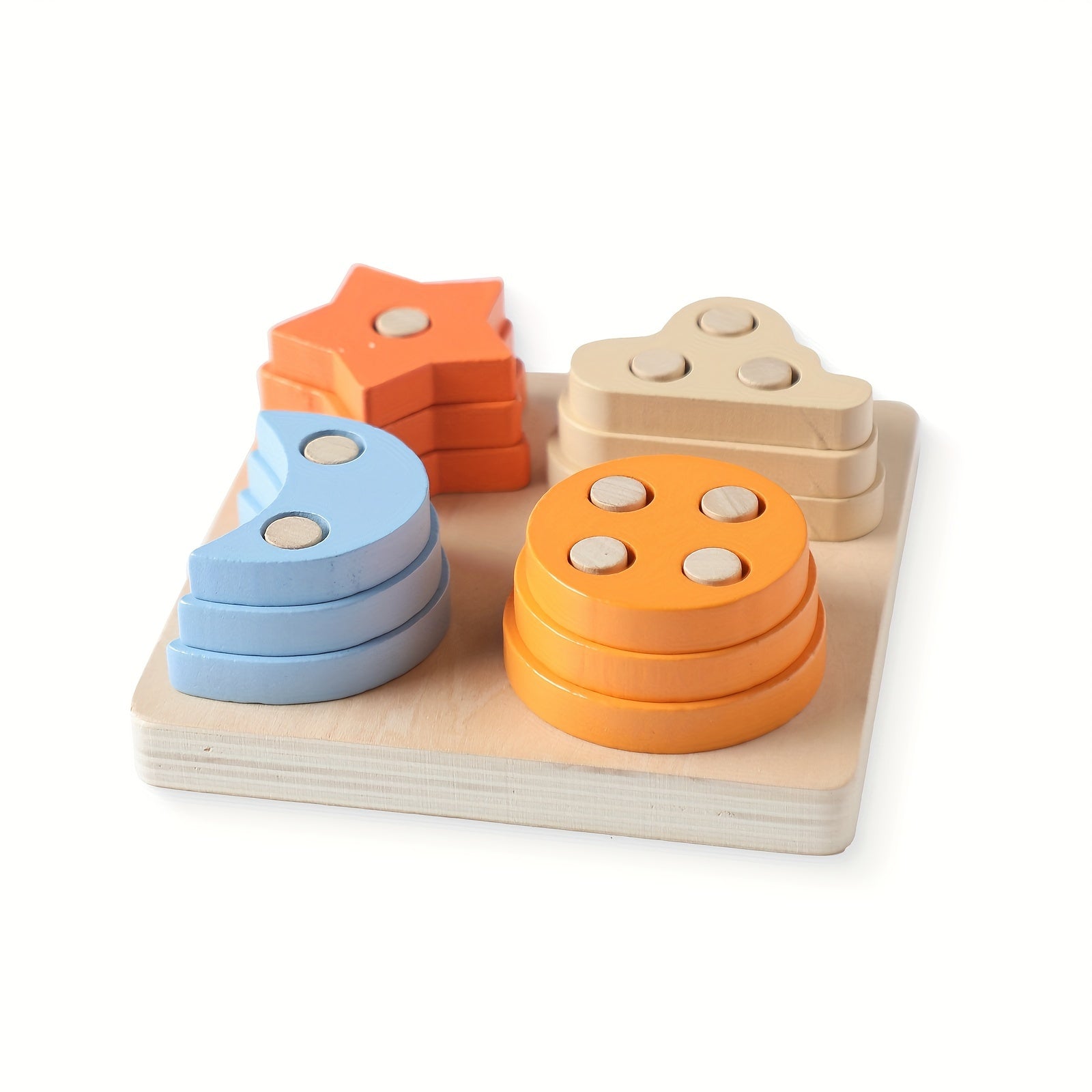 Wooden Geometric Shape Matching Column Group Toys