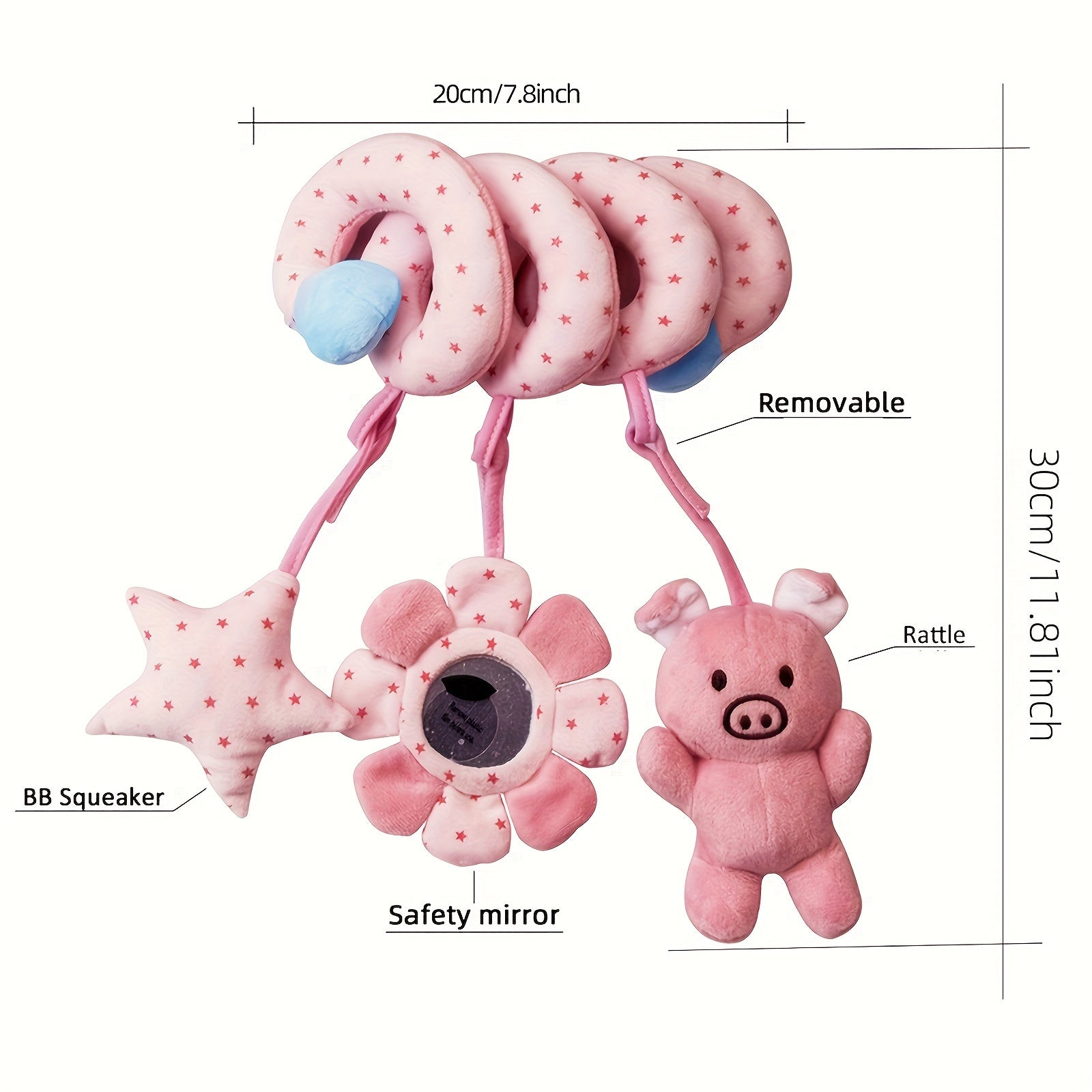 Car Seat Hanging Spiral Plush Toy for Crib