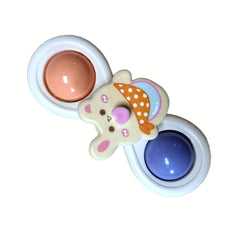 3 Cartoon Animal Spinning Tops with Suction Base - Safe Plastic Spin Toy