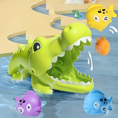 Interactive Crocodile Bath Toy with 4 Mini Fish Fun Bathroom Play Set