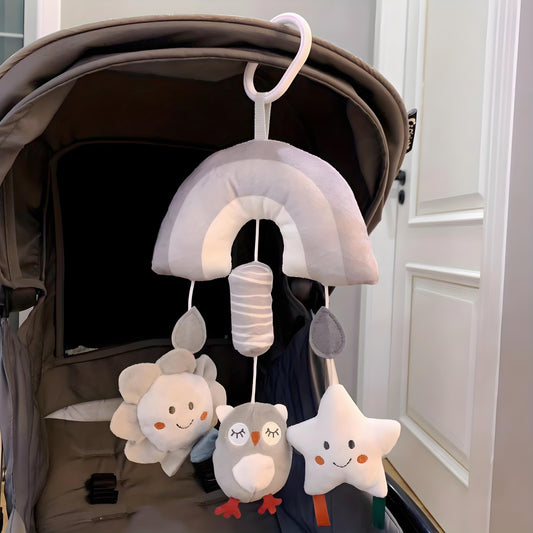 Plush Animal Wind Chime with Squeaker for Baby Car Seat, Stroller, Crib