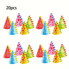 20pcs Dinosaur Party Hats for Birthday & Themed Events