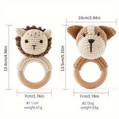 Crochet Animal Rattles Baby Knitting Soothing Toys