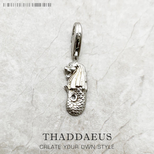 Charm Pendant Merlion 925 Sterling Silver