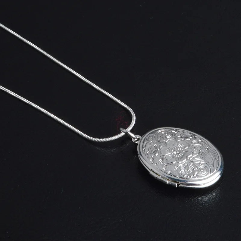 925 Silver Egg-Shaped Pendant Necklace Men & Women Charm Jewelry