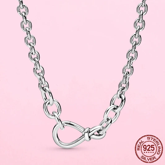 Silver Chunky Infinity Knot Chain Necklace for Charms Jewelry Making