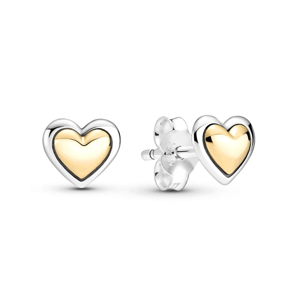 Golden Heart Set 925 Sterling Silver 14k Birthday Gift Jewelry