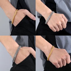 Rhinestone Bracelet Cuban Link Silver Jewelry Bracelet