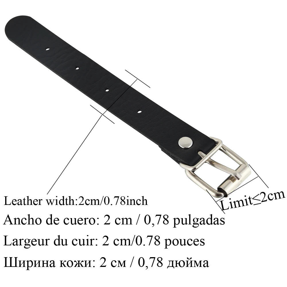 Leather Snap Choker Collar Extender - Necklace Extension Buckles