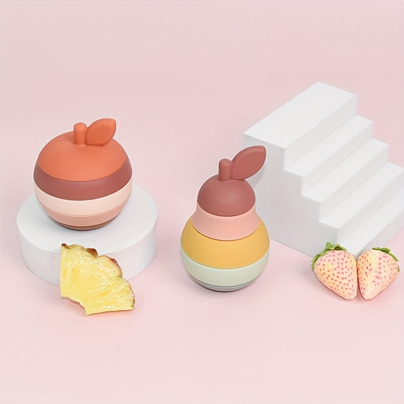 Silicone Stacking Toys Fruit Building Blocks Nesting Toys Colorful Stack Block