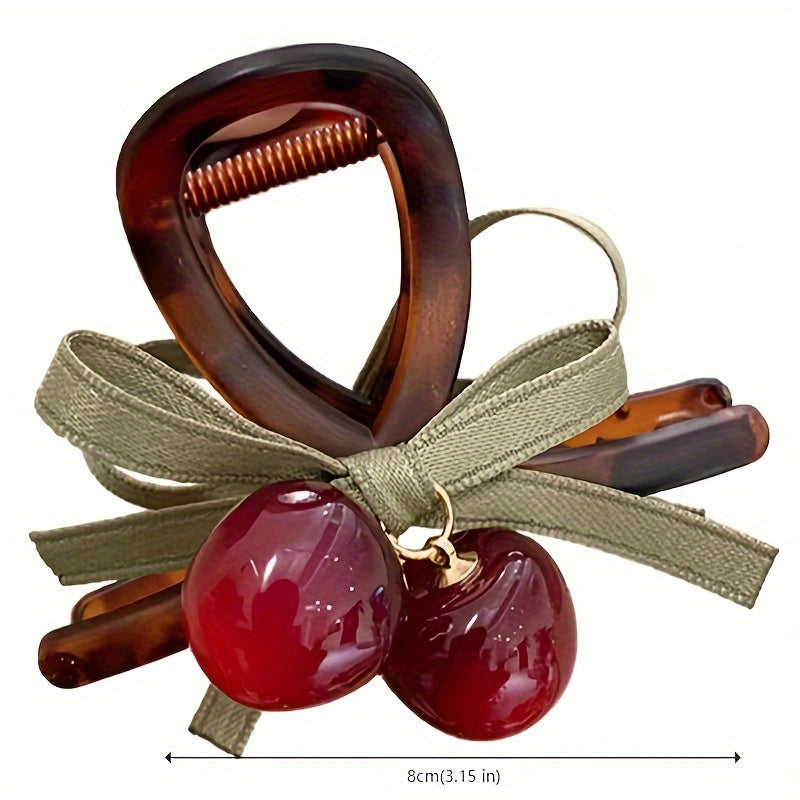 Retro Cherry Hair Claw Clip for Women Girls