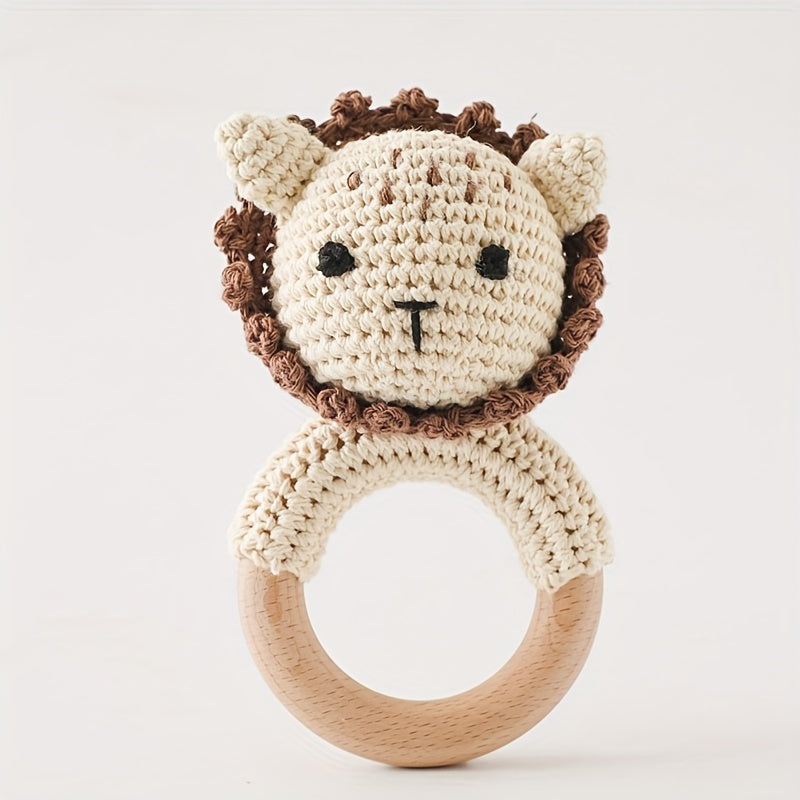 Crochet Animal Rattles Baby Knitting Soothing Toys