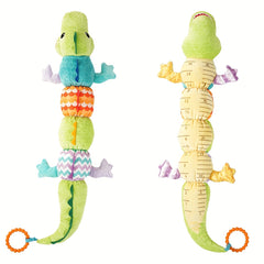 Green Crocodile Music Crinkle Rattles Sensory Toy for Infants Tummy Time