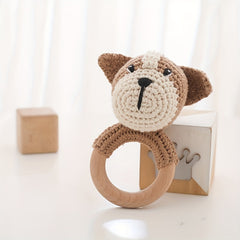 Crochet Animal Rattles Baby Knitting Soothing Toys