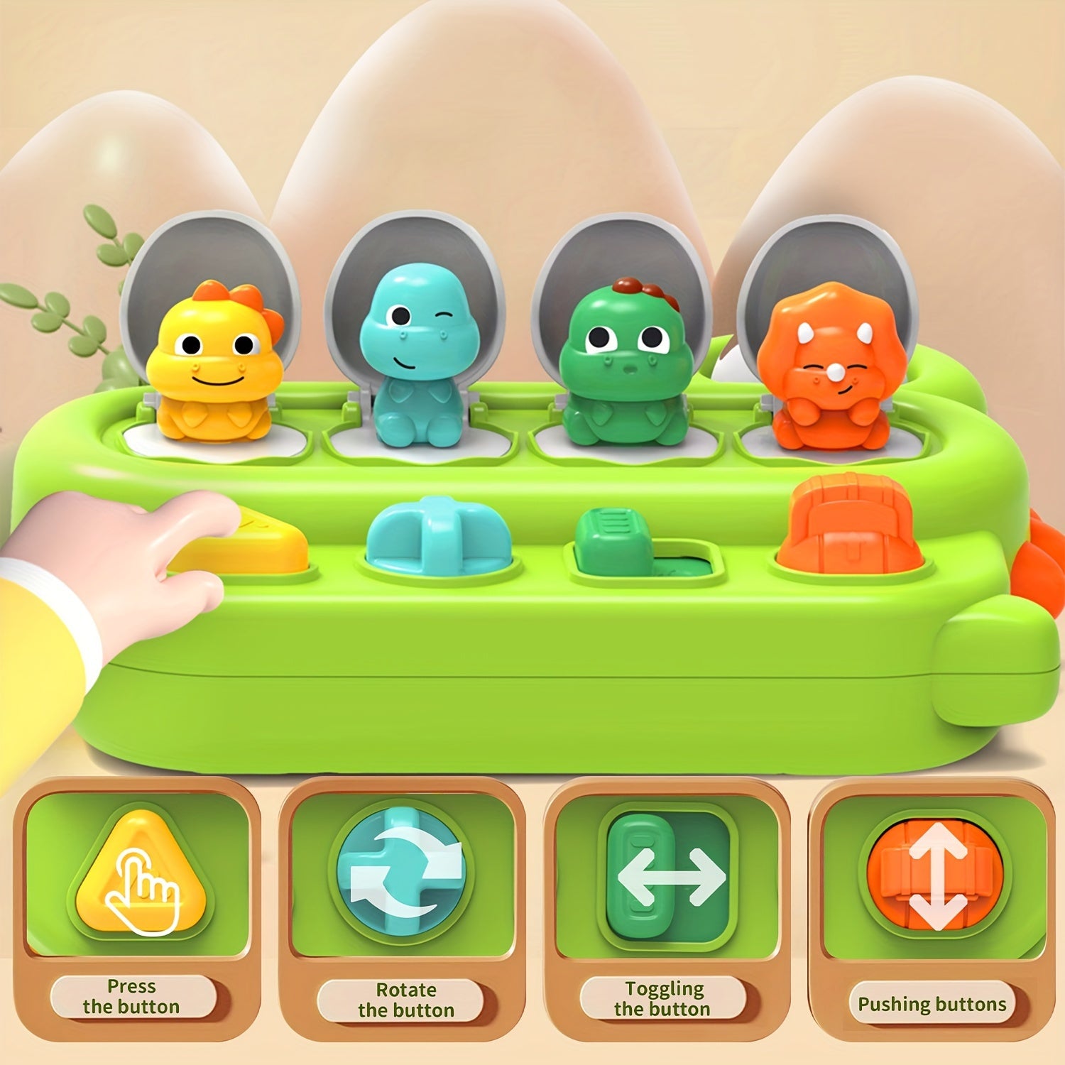 Weiff Pop Up Dinosaur Toy Interactive Early Learning Plaything