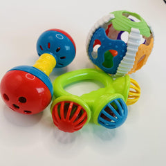3Pcs Baby Rattle Toys Educational Hand Held Ball Sound Toy Set